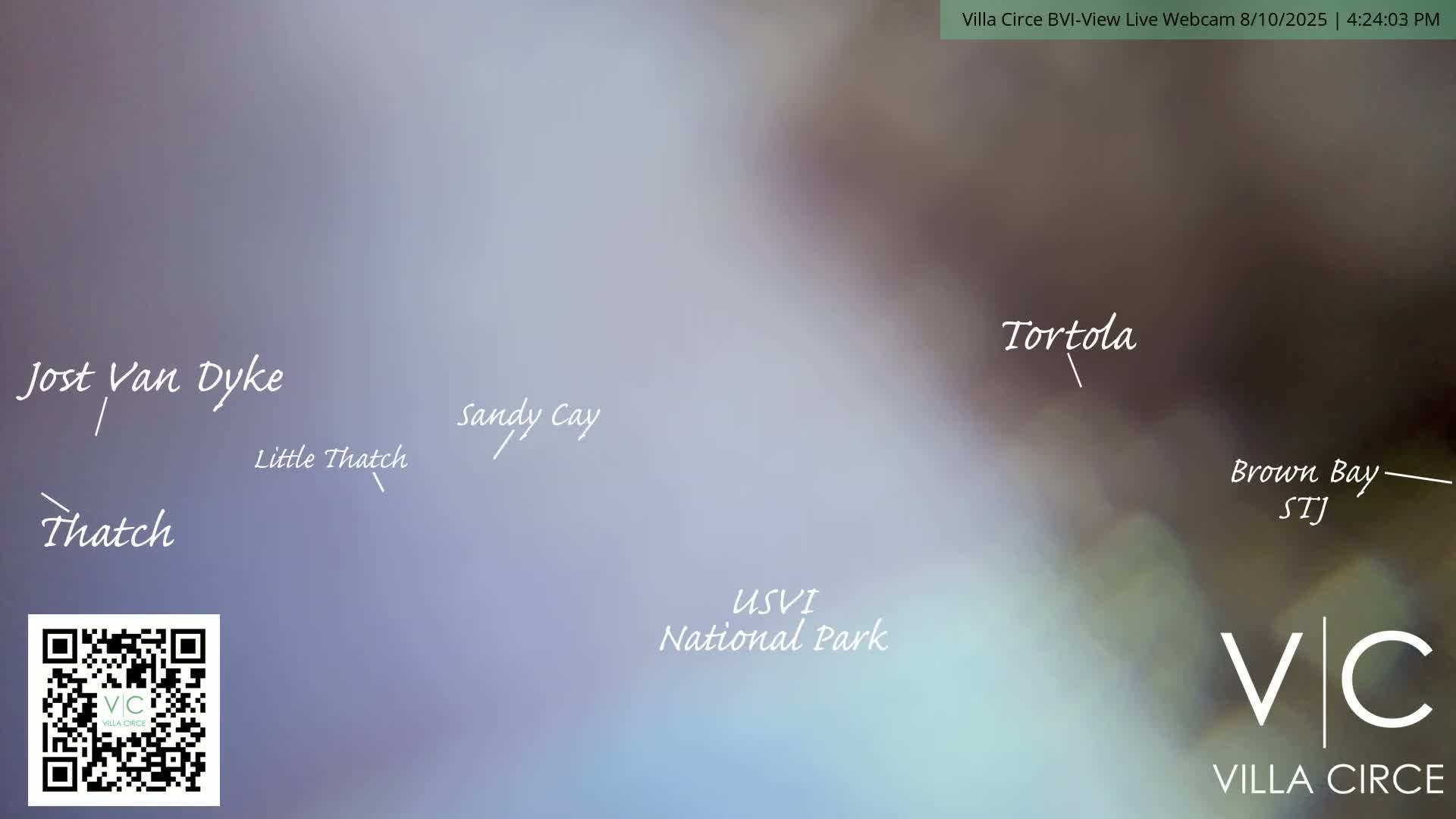 British Virgin Islands & U.S Virgin Islands National Park View from Coral Bay Hills Live Cam - Coral Bay, St. John,United States Virgin Islands, USA