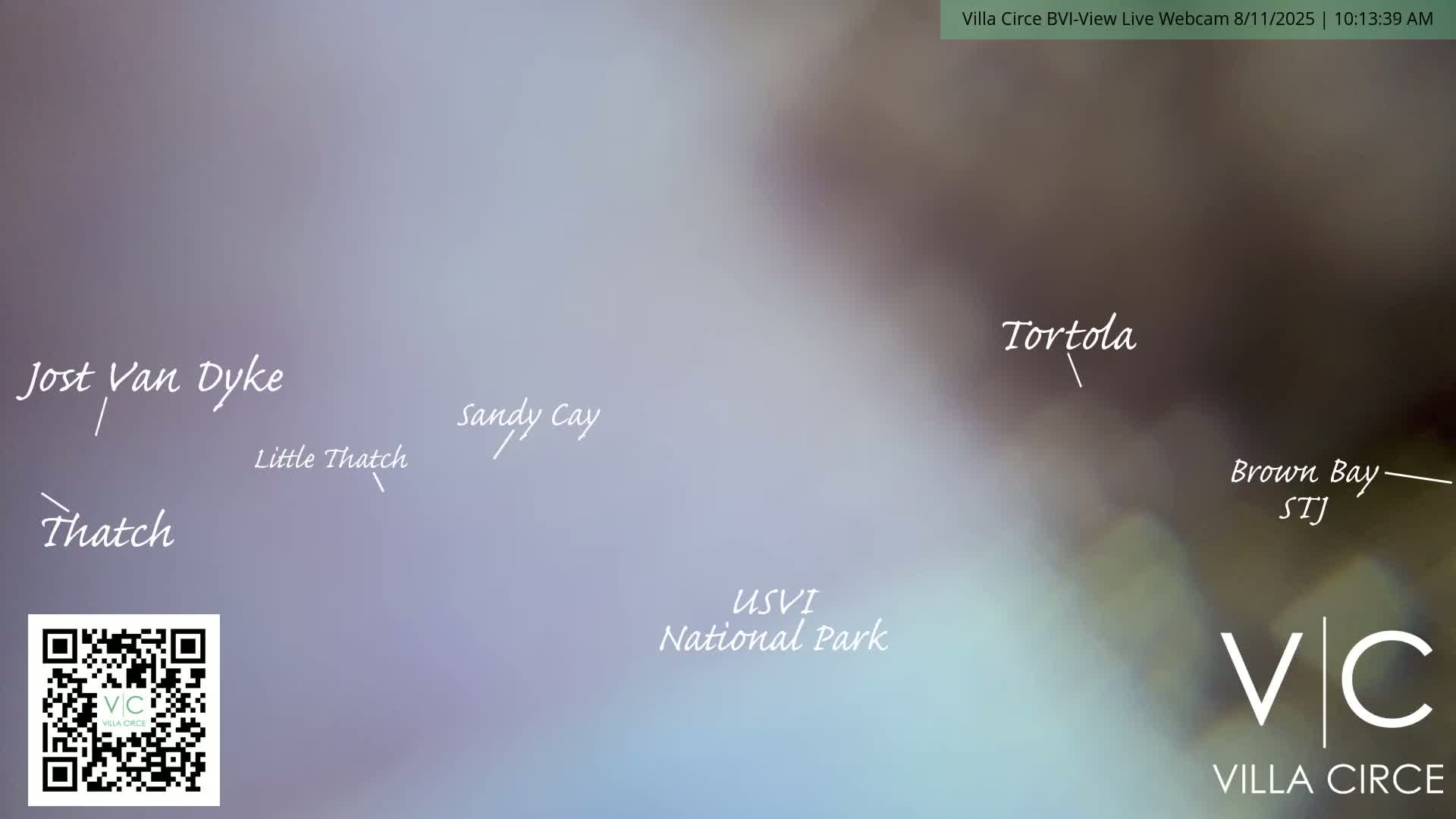British Virgin Islands & U.S Virgin Islands National Park View from Coral Bay Hills Live Cam - Coral Bay, St. John,United States Virgin Islands, USA