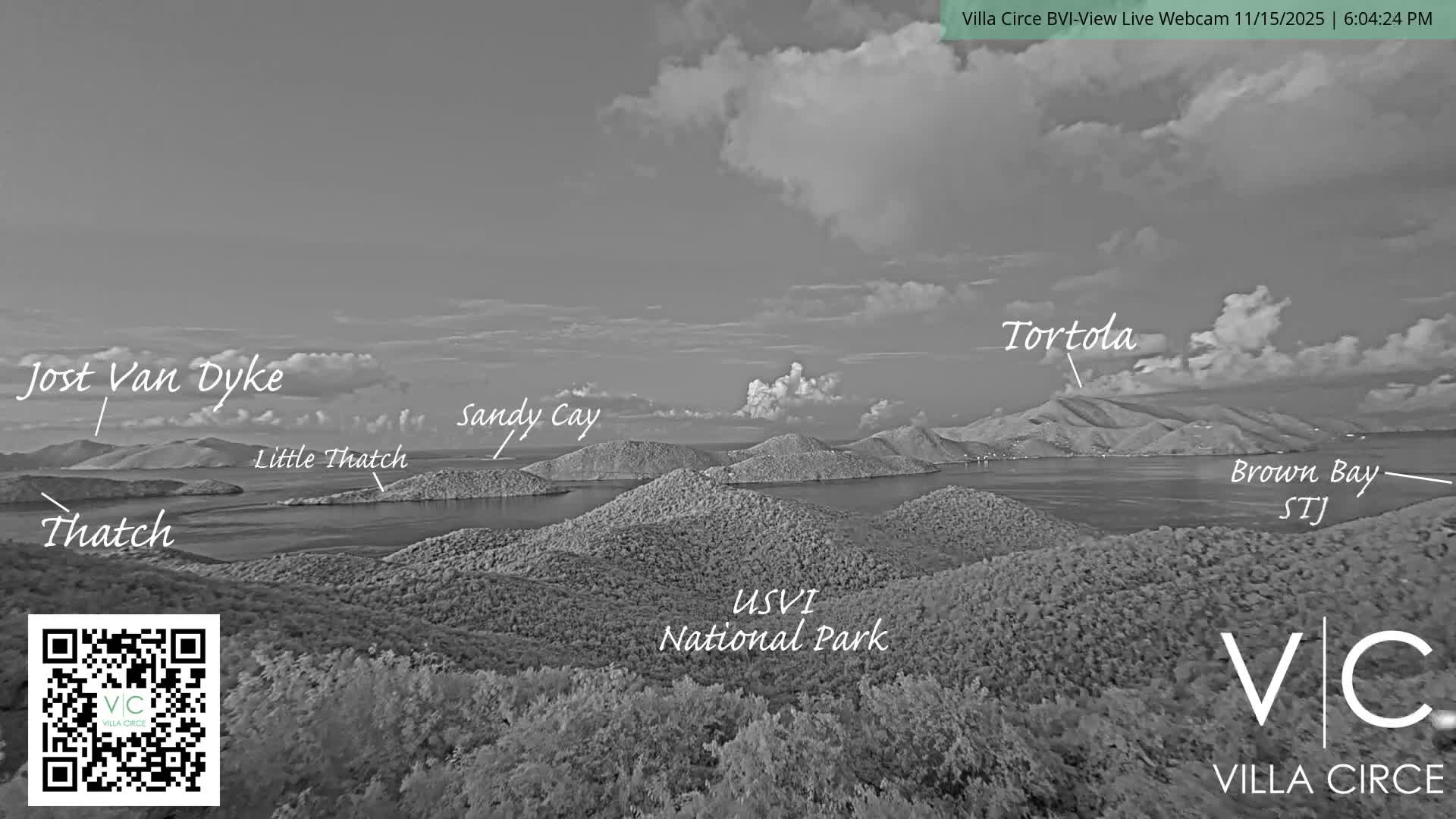 British Virgin Islands & U.S Virgin Islands National Park View from Coral Bay Hills Live Cam - Coral Bay, St. John,United States Virgin Islands, USA