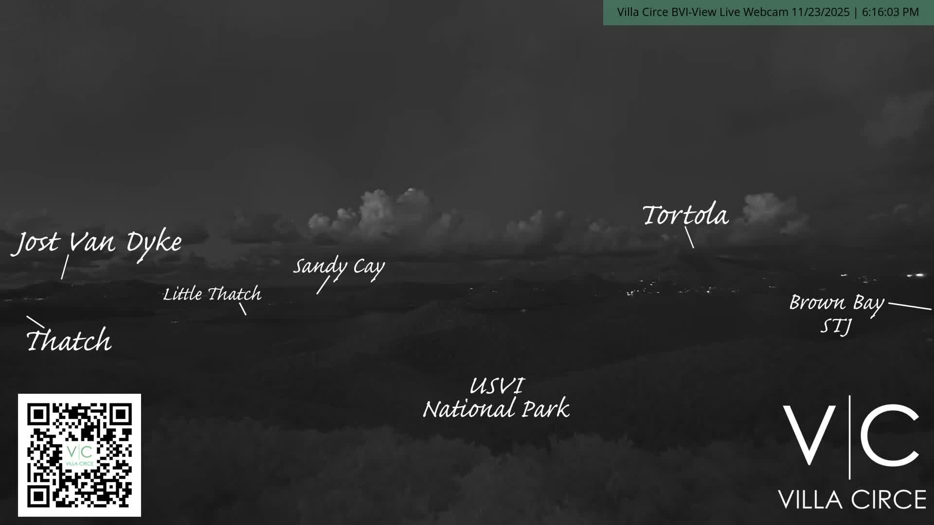 British Virgin Islands & U.S Virgin Islands National Park View from Coral Bay Hills Live Cam - Coral Bay, St. John,United States Virgin Islands, USA