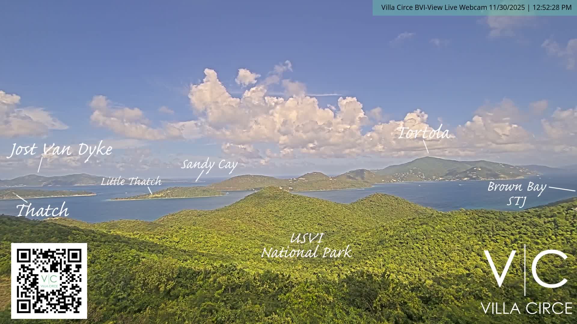 British Virgin Islands & U.S Virgin Islands National Park View from Coral Bay Hills Live Cam - Coral Bay, St. John,United States Virgin Islands, USA