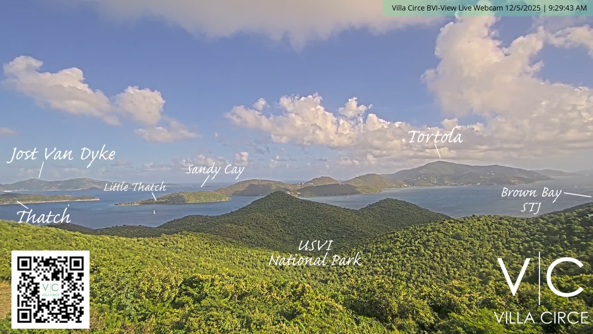 British Virgin Islands & U.S Virgin Islands National Park View from Coral Bay Hills Live Cam - Coral Bay, St. John,United States Virgin Islands, USA