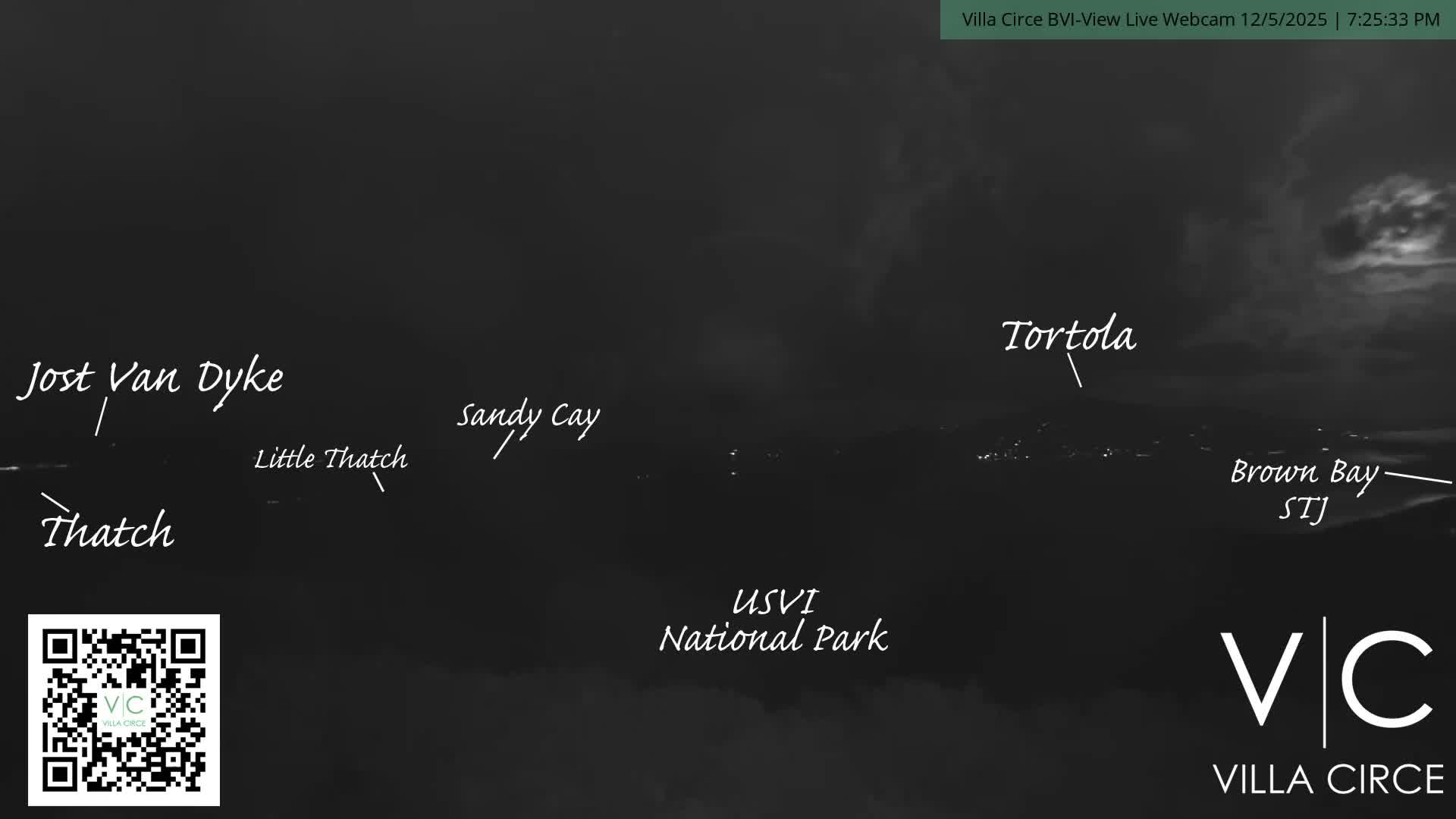 British Virgin Islands & U.S Virgin Islands National Park View from Coral Bay Hills Live Cam - Coral Bay, St. John,United States Virgin Islands, USA