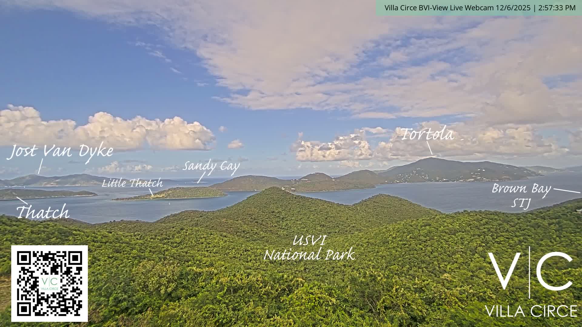British Virgin Islands & U.S Virgin Islands National Park View from Coral Bay Hills Live Cam - Coral Bay, St. John,United States Virgin Islands, USA
