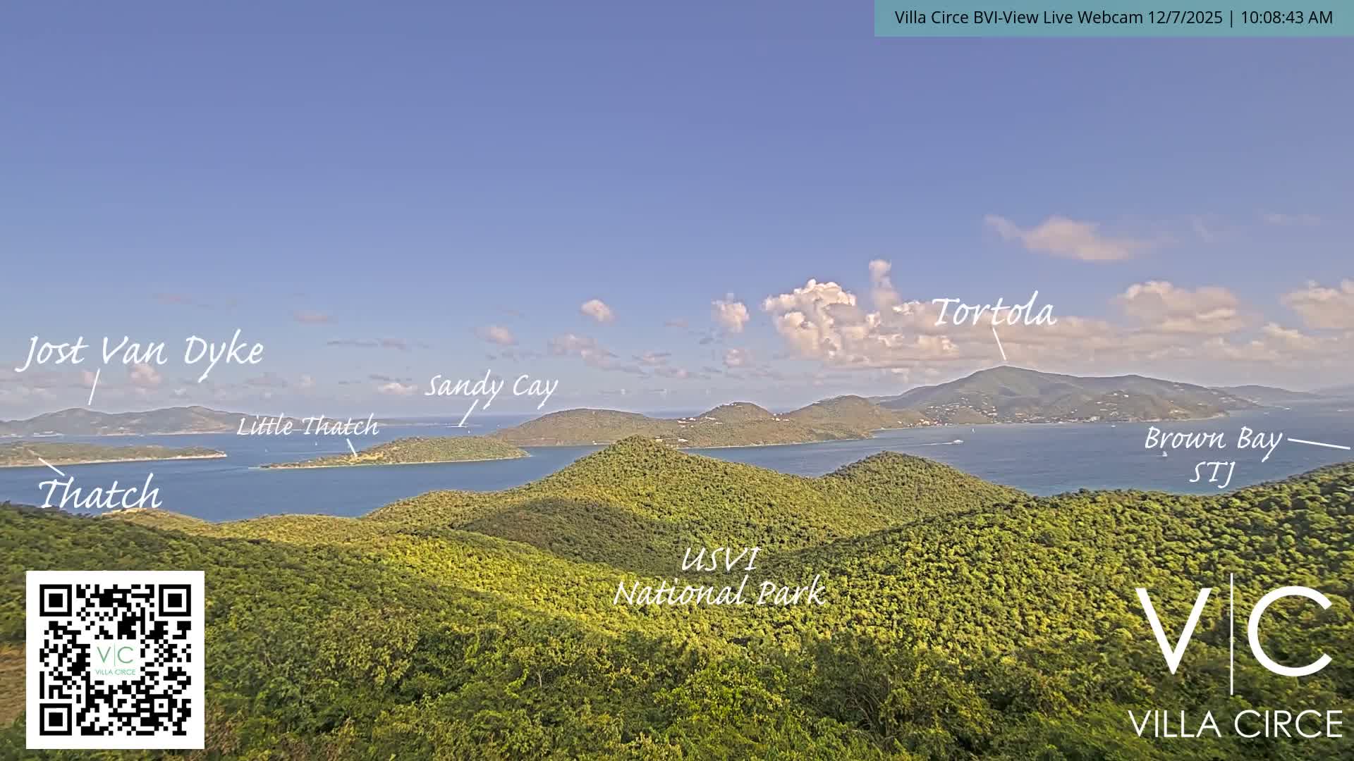 British Virgin Islands & U.S Virgin Islands National Park View from Coral Bay Hills Live Cam - Coral Bay, St. John,United States Virgin Islands, USA