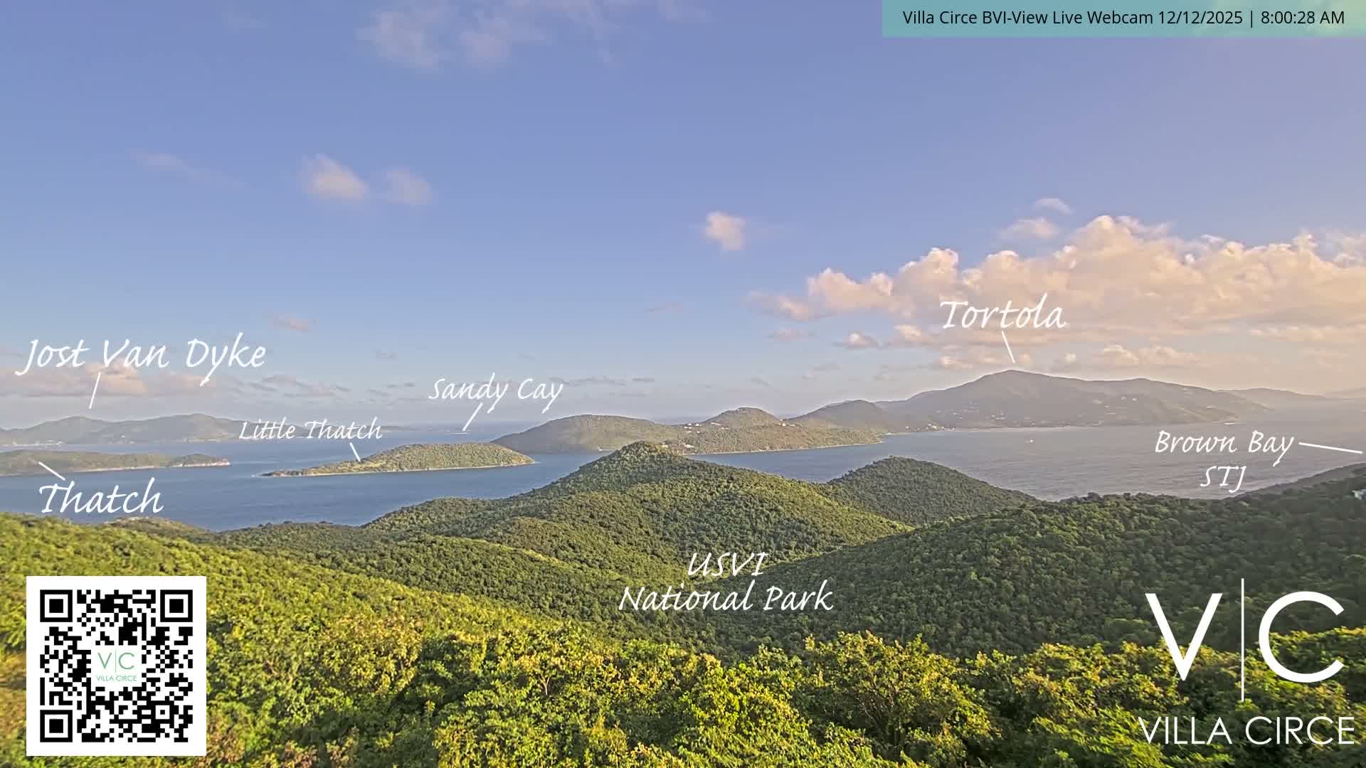 British Virgin Islands & U.S Virgin Islands National Park View from Coral Bay Hills Live Cam - Coral Bay, St. John,United States Virgin Islands, USA