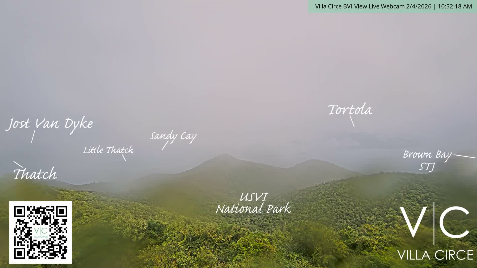 British Virgin Islands & U.S Virgin Islands National Park View from Coral Bay Hills Live Cam - Coral Bay, St. John,United States Virgin Islands, USA