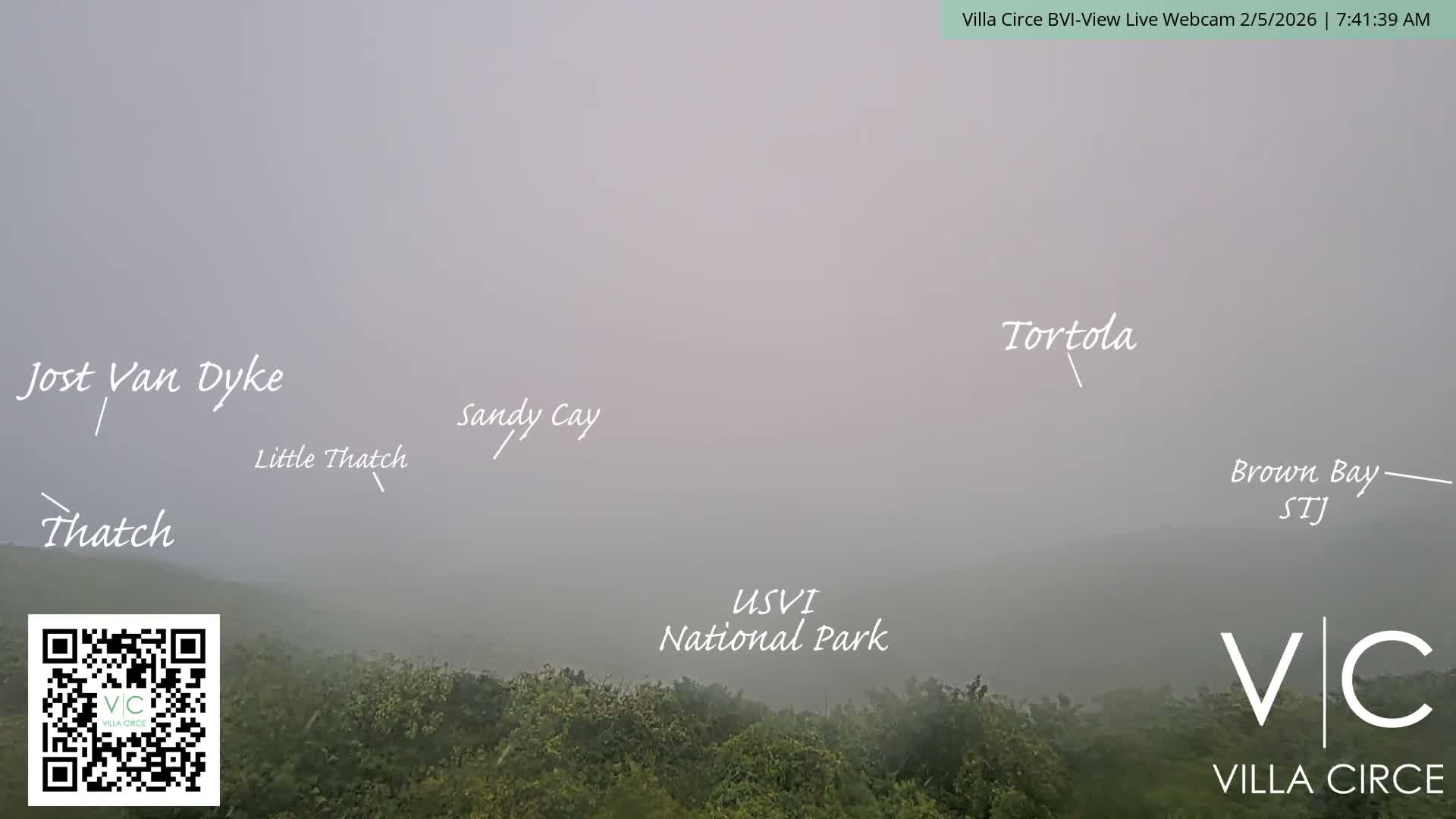 British Virgin Islands & U.S Virgin Islands National Park View from Coral Bay Hills Live Cam - Coral Bay, St. John,United States Virgin Islands, USA