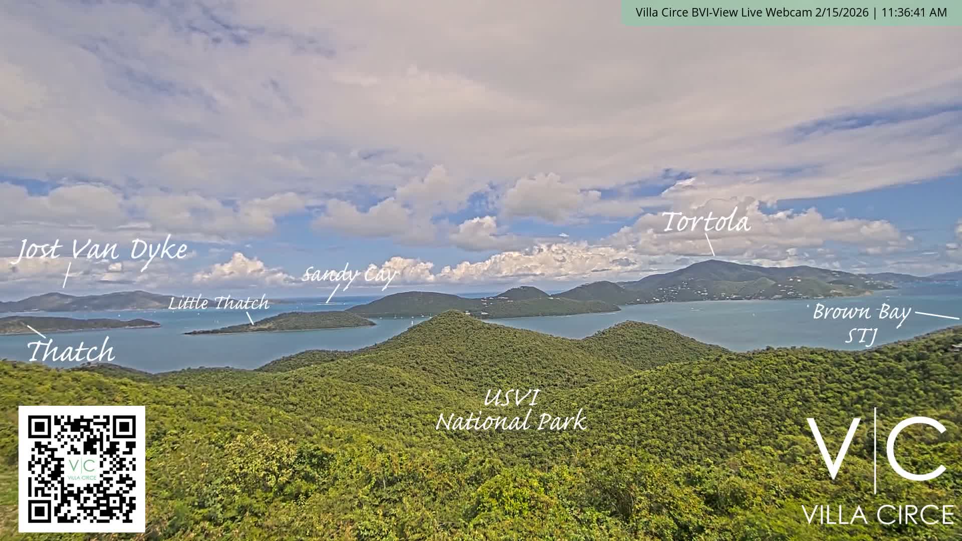 British Virgin Islands & U.S Virgin Islands National Park View from Coral Bay Hills Live Cam - Coral Bay, St. John,United States Virgin Islands, USA