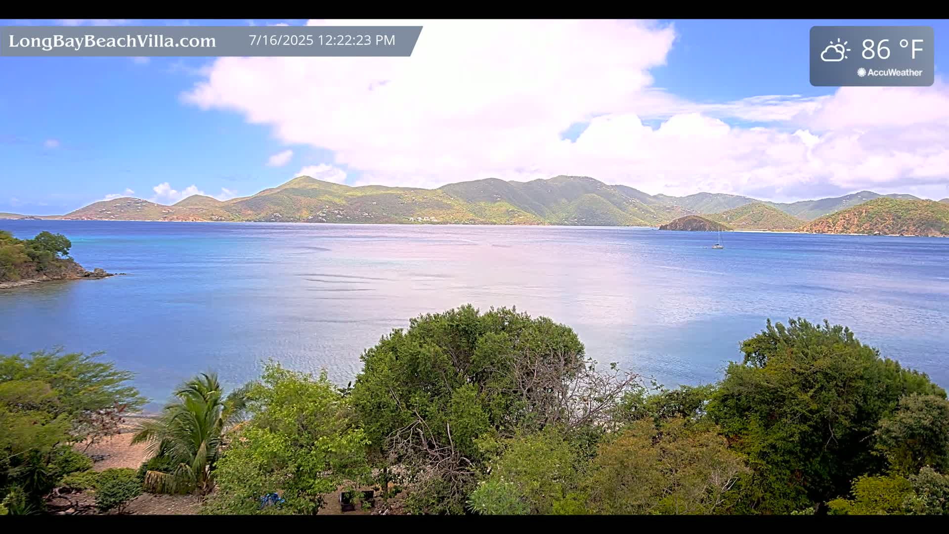 St. John, Long Bay Beach & Coral Bay Live Cam - East End , St. John, United States Virgin Islands, USA