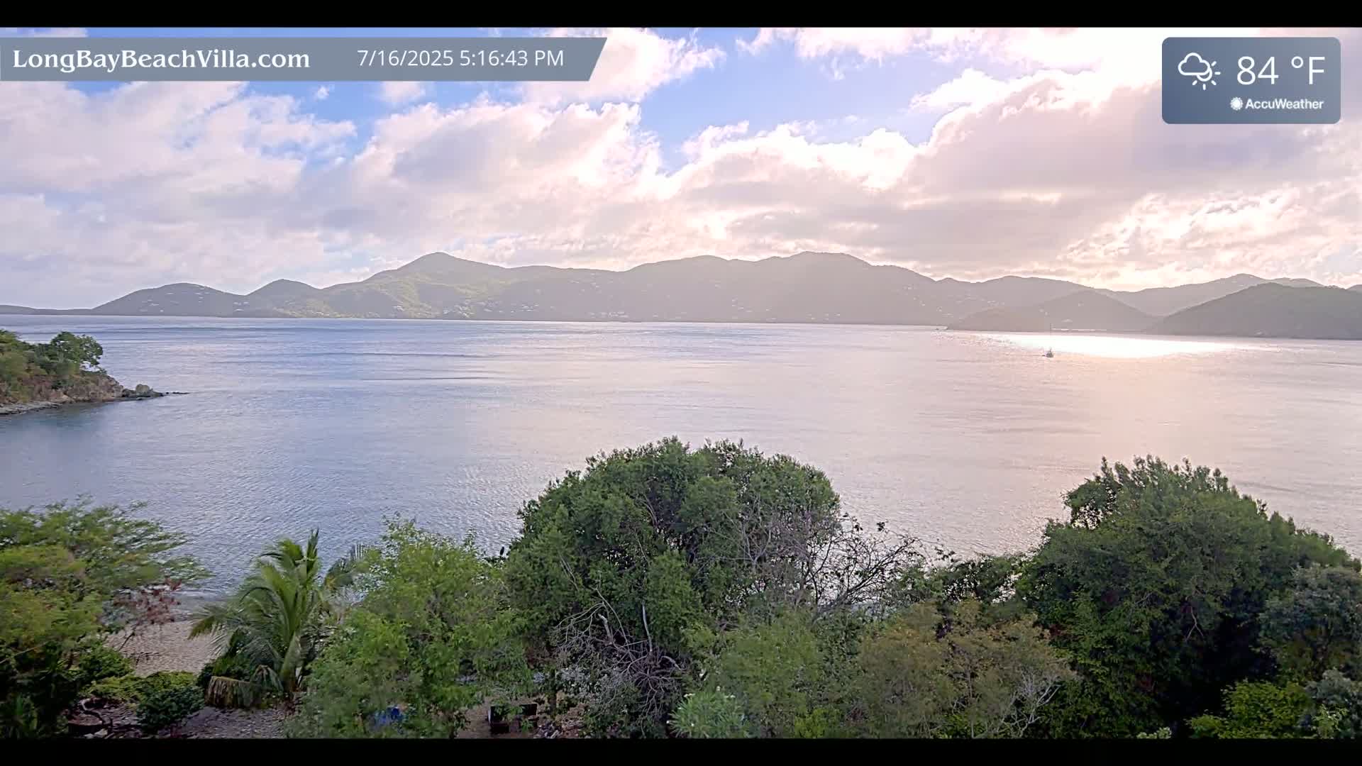 St. John, Long Bay Beach & Coral Bay Live Cam - East End , St. John, United States Virgin Islands, USA