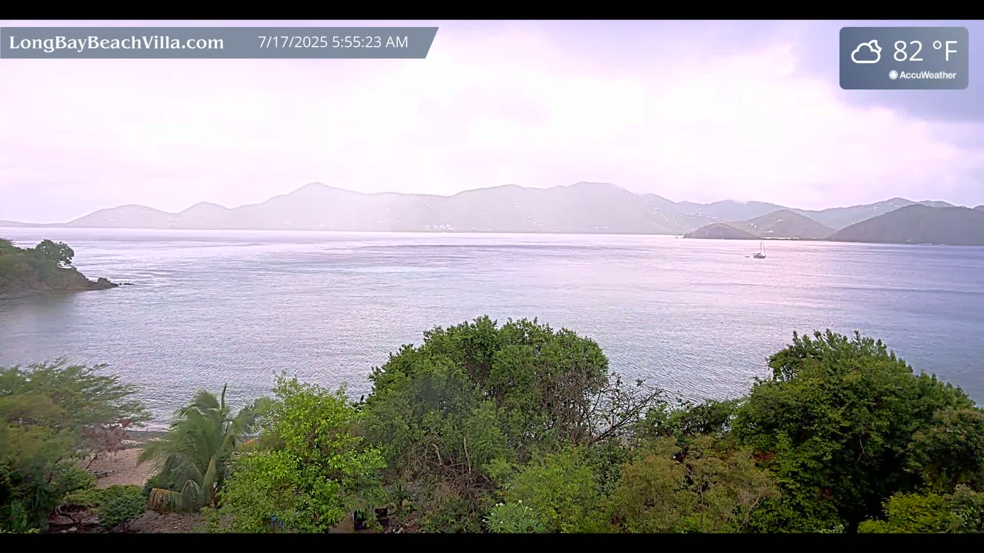 St. John, Long Bay Beach & Coral Bay Live Cam - East End , St. John, United States Virgin Islands, USA
