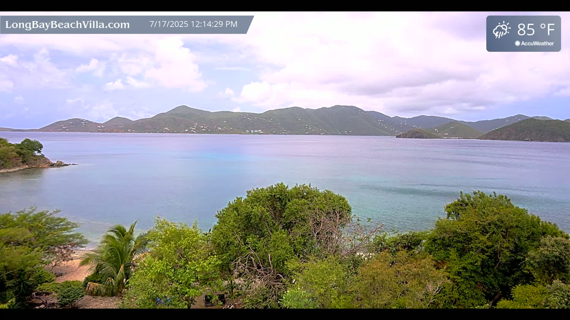 St. John, Long Bay Beach & Coral Bay Live Cam - East End , St. John, United States Virgin Islands, USA