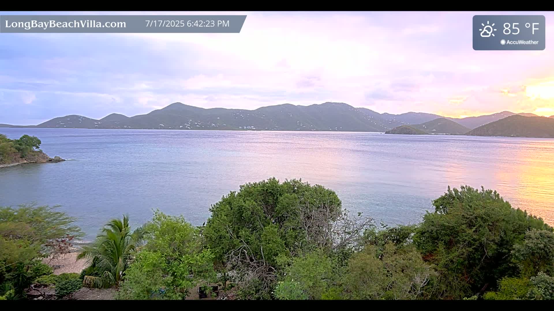 St. John, Long Bay Beach & Coral Bay Live Cam - East End , St. John, United States Virgin Islands, USA