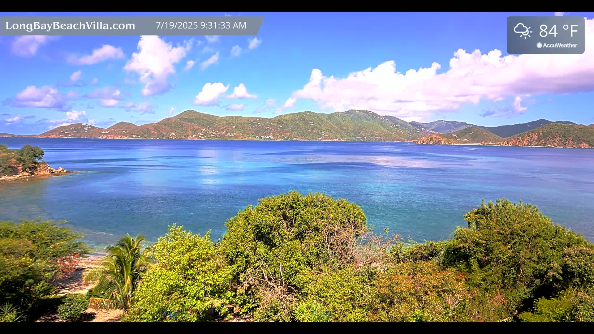 St. John, Long Bay Beach & Coral Bay Live Cam - East End , St. John, United States Virgin Islands, USA