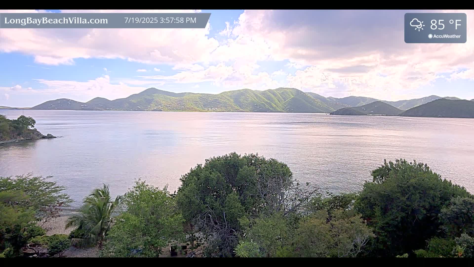 St. John, Long Bay Beach & Coral Bay Live Cam - East End , St. John, United States Virgin Islands, USA