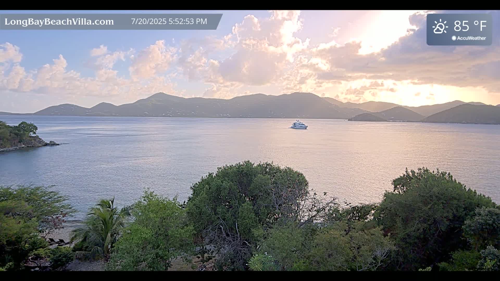 St. John, Long Bay Beach & Coral Bay Live Cam - East End , St. John, United States Virgin Islands, USA