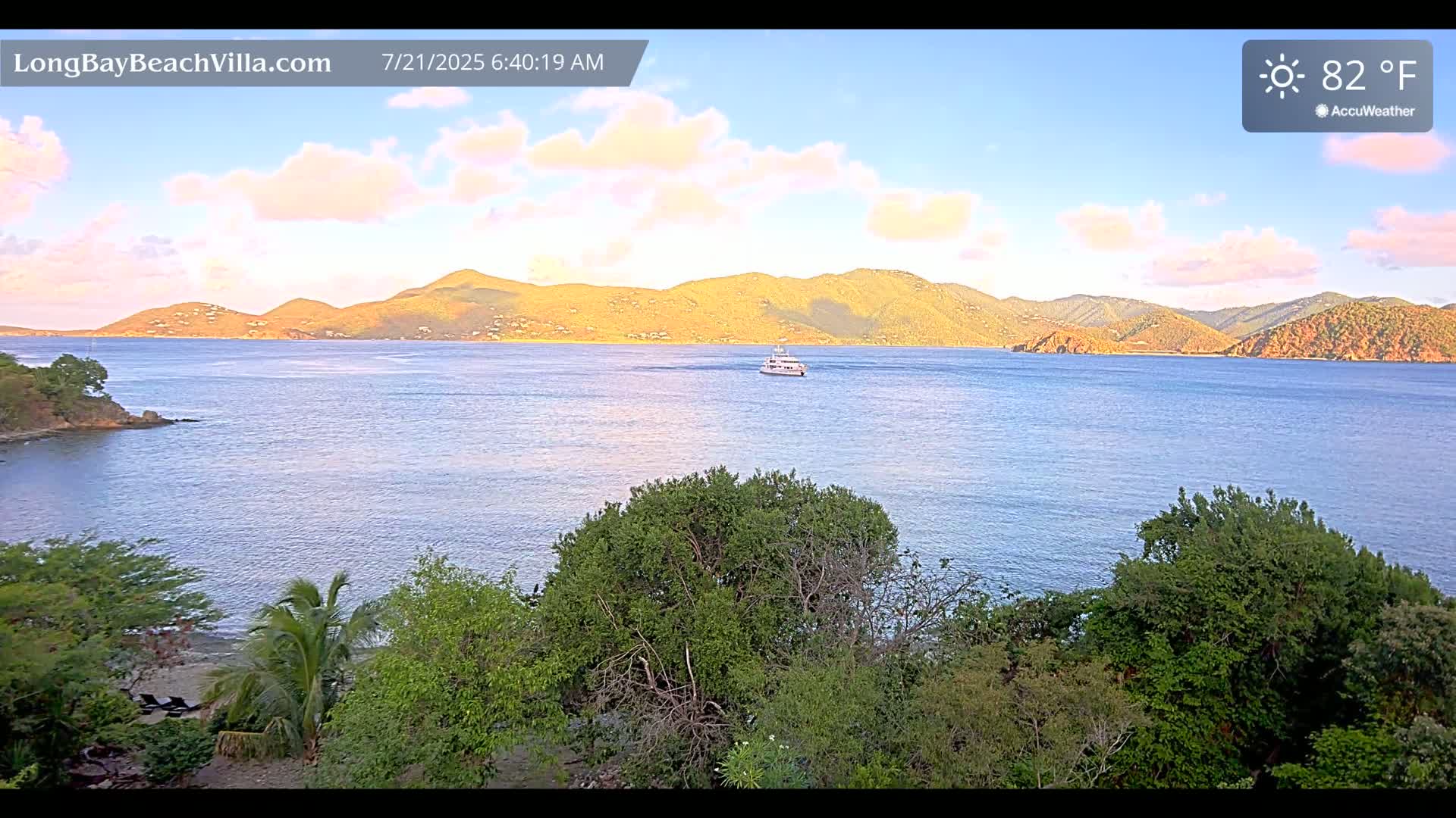 St. John, Long Bay Beach & Coral Bay Live Cam - East End , St. John, United States Virgin Islands, USA