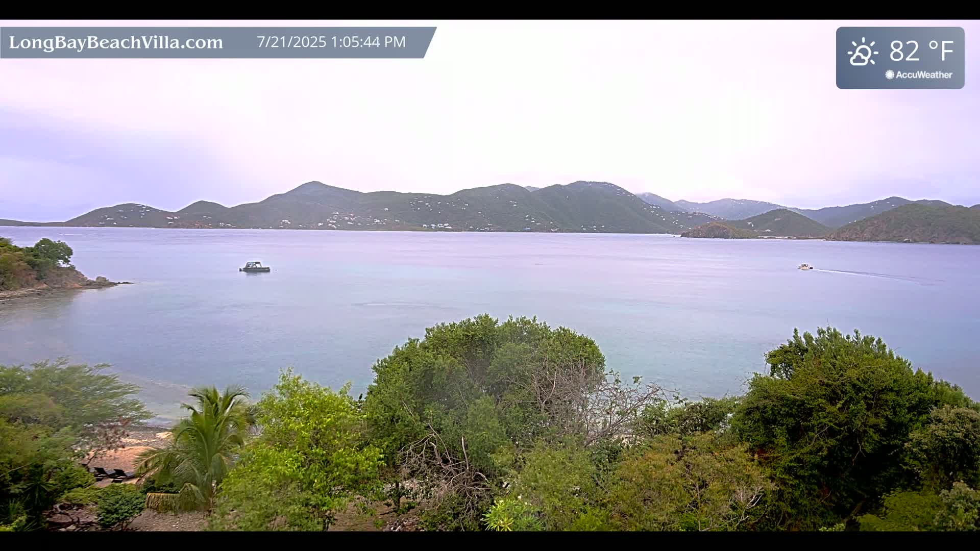 St. John, Long Bay Beach & Coral Bay Live Cam - East End , St. John, United States Virgin Islands, USA