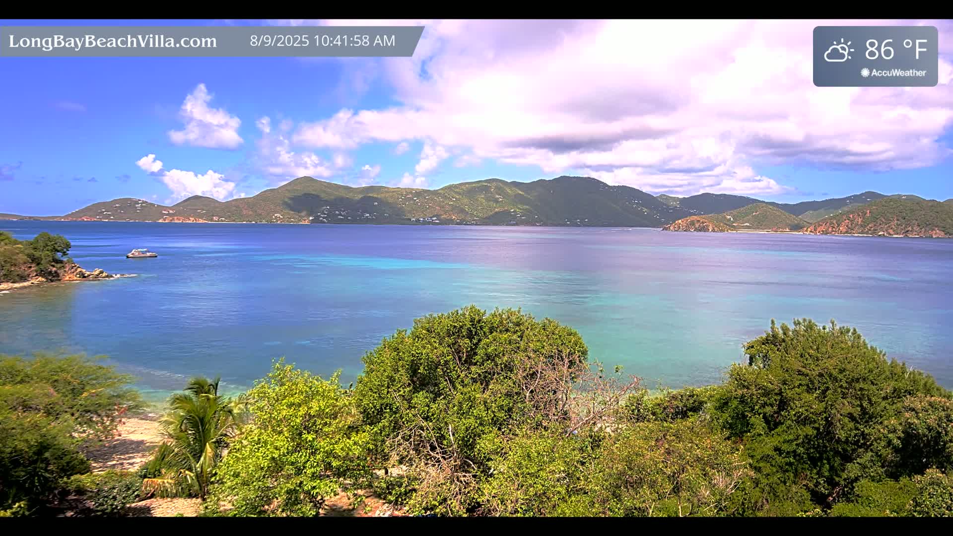 St. John, Long Bay Beach & Coral Bay Live Cam - East End , St. John, United States Virgin Islands, USA