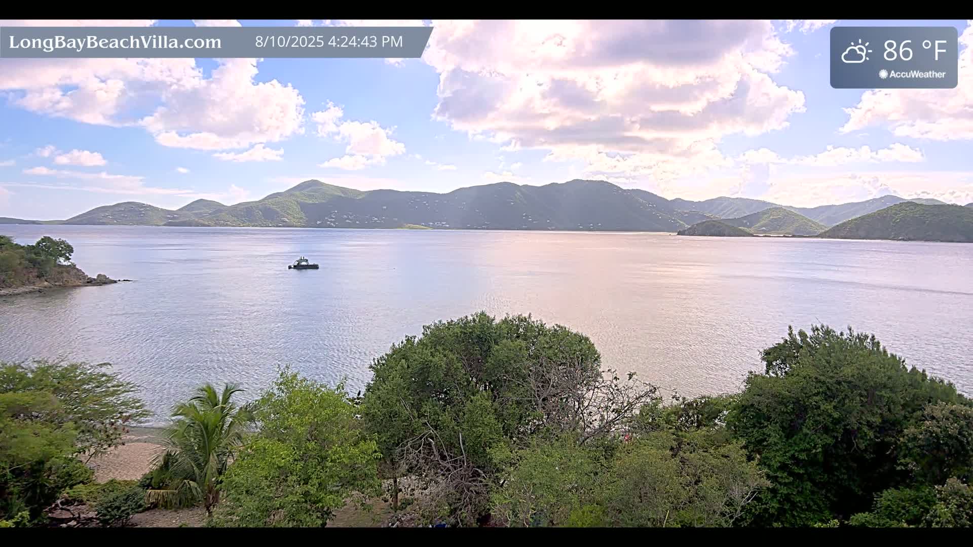 St. John, Long Bay Beach & Coral Bay Live Cam - East End , St. John, United States Virgin Islands, USA