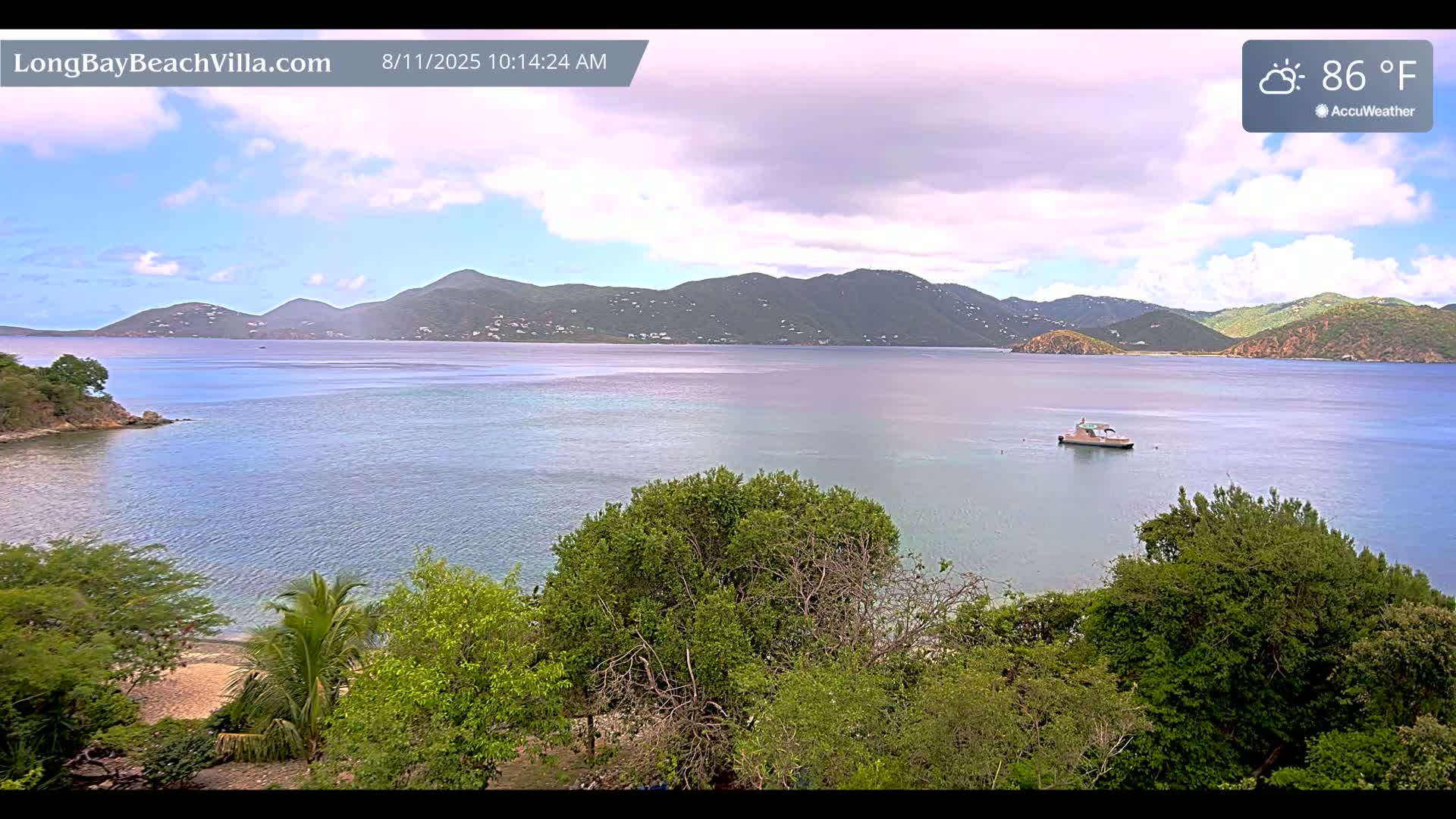 St. John, Long Bay Beach & Coral Bay Live Cam - East End , St. John, United States Virgin Islands, USA