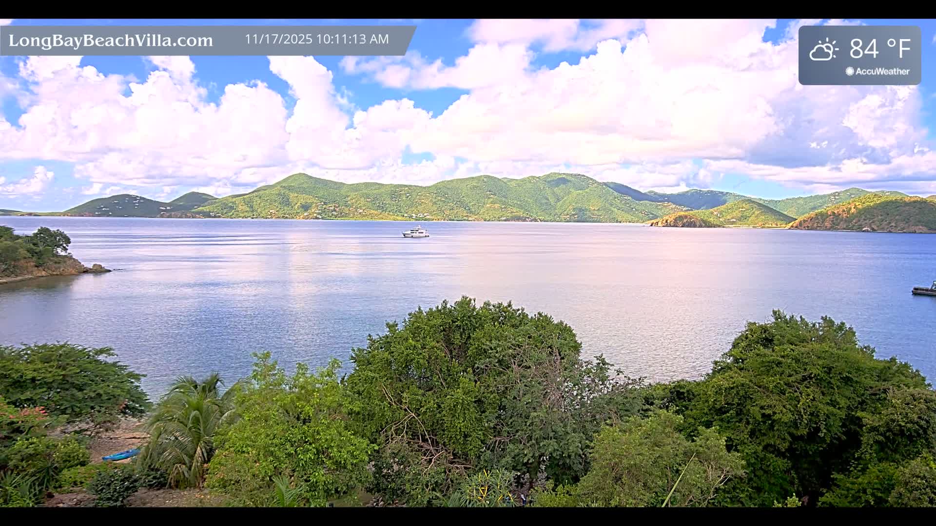 St. John, Long Bay Beach & Coral Bay Live Cam - East End , St. John, United States Virgin Islands, USA