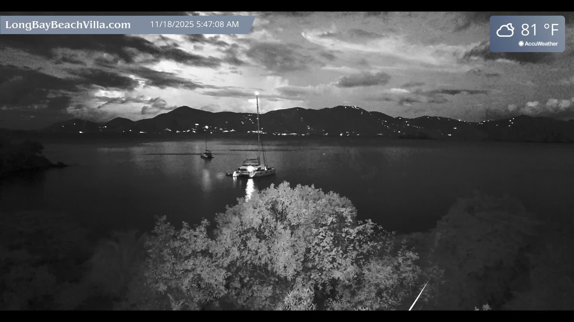 St. John, Long Bay Beach & Coral Bay Live Cam - East End , St. John, United States Virgin Islands, USA