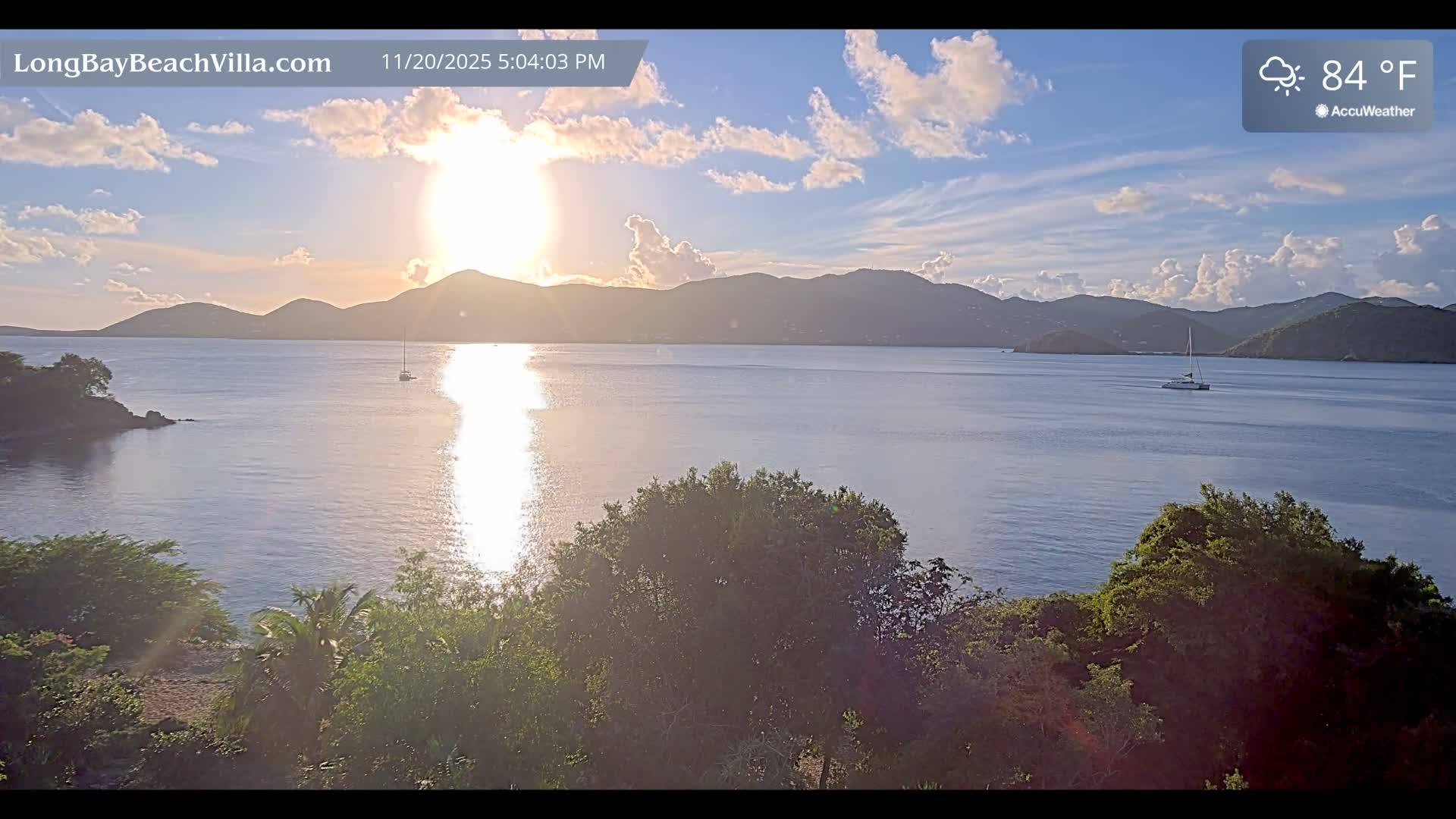 St. John, Long Bay Beach & Coral Bay Live Cam - East End , St. John, United States Virgin Islands, USA