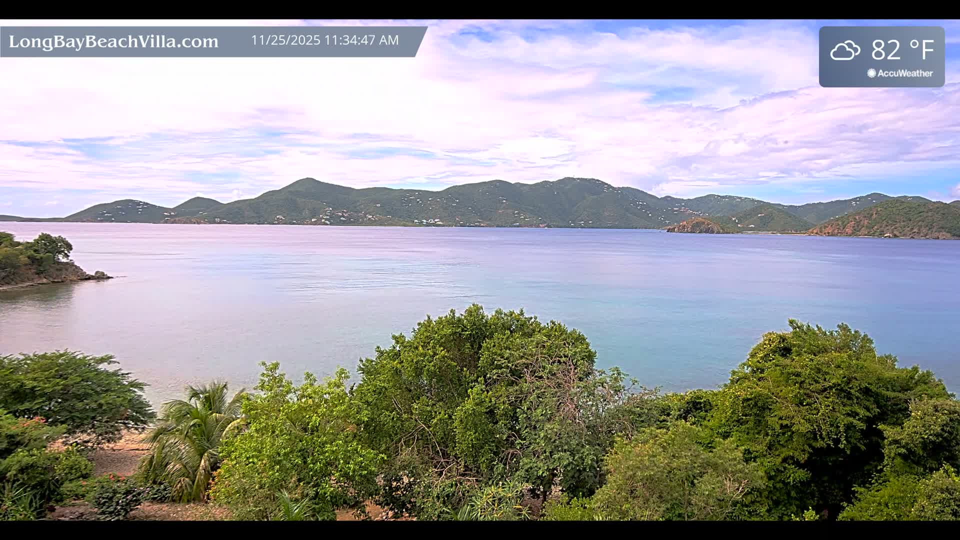 St. John, Long Bay Beach & Coral Bay Live Cam - East End , St. John, United States Virgin Islands, USA