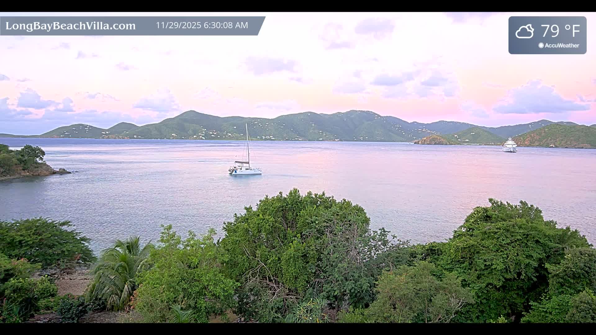 St. John, Long Bay Beach & Coral Bay Live Cam - East End , St. John, United States Virgin Islands, USA