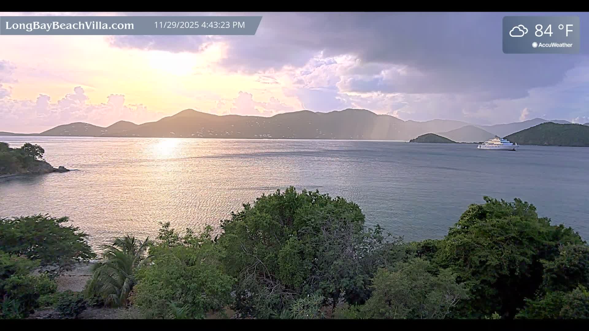 St. John, Long Bay Beach & Coral Bay Live Cam - East End , St. John, United States Virgin Islands, USA