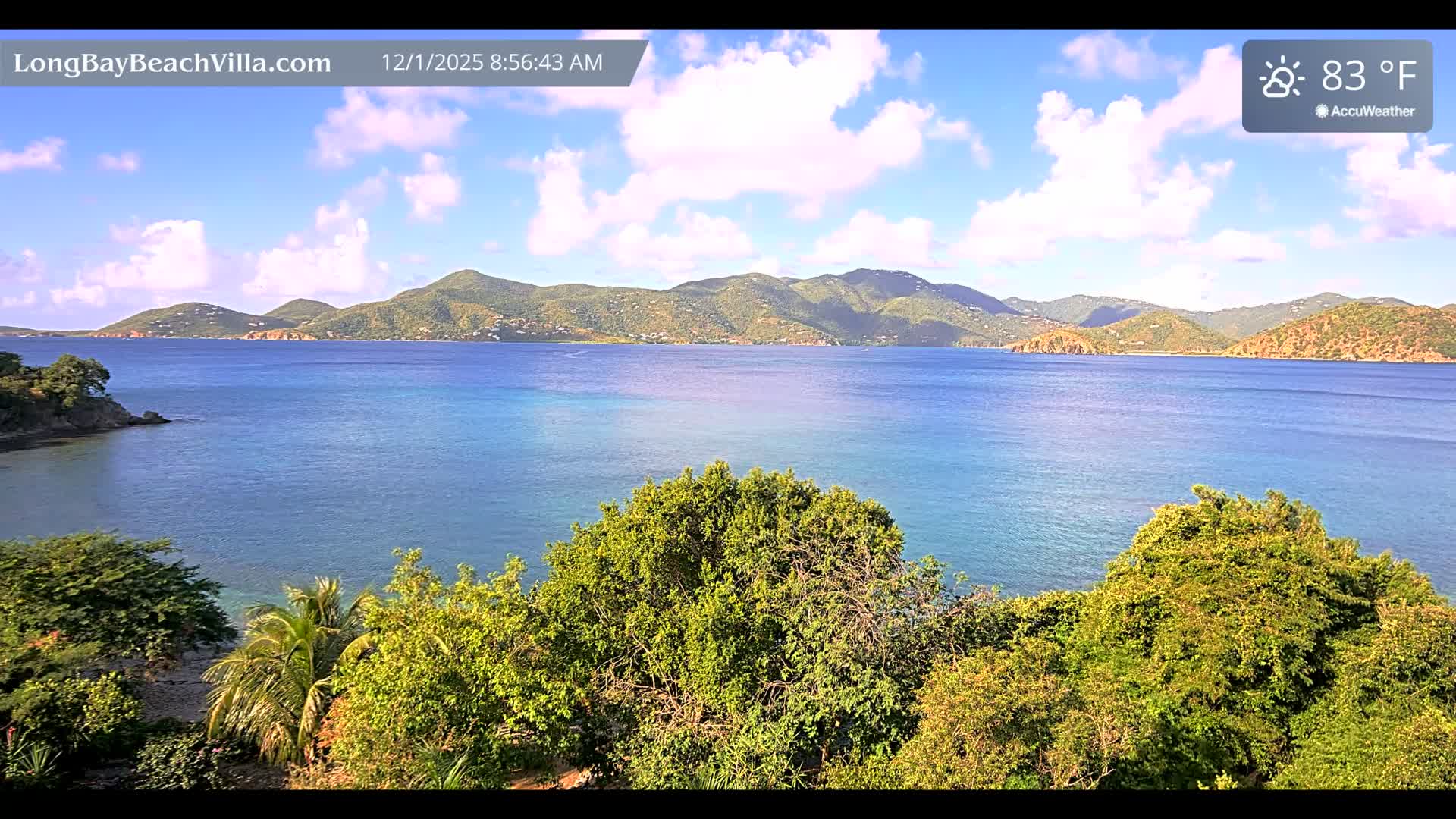 St. John, Long Bay Beach & Coral Bay Live Cam - East End , St. John, United States Virgin Islands, USA
