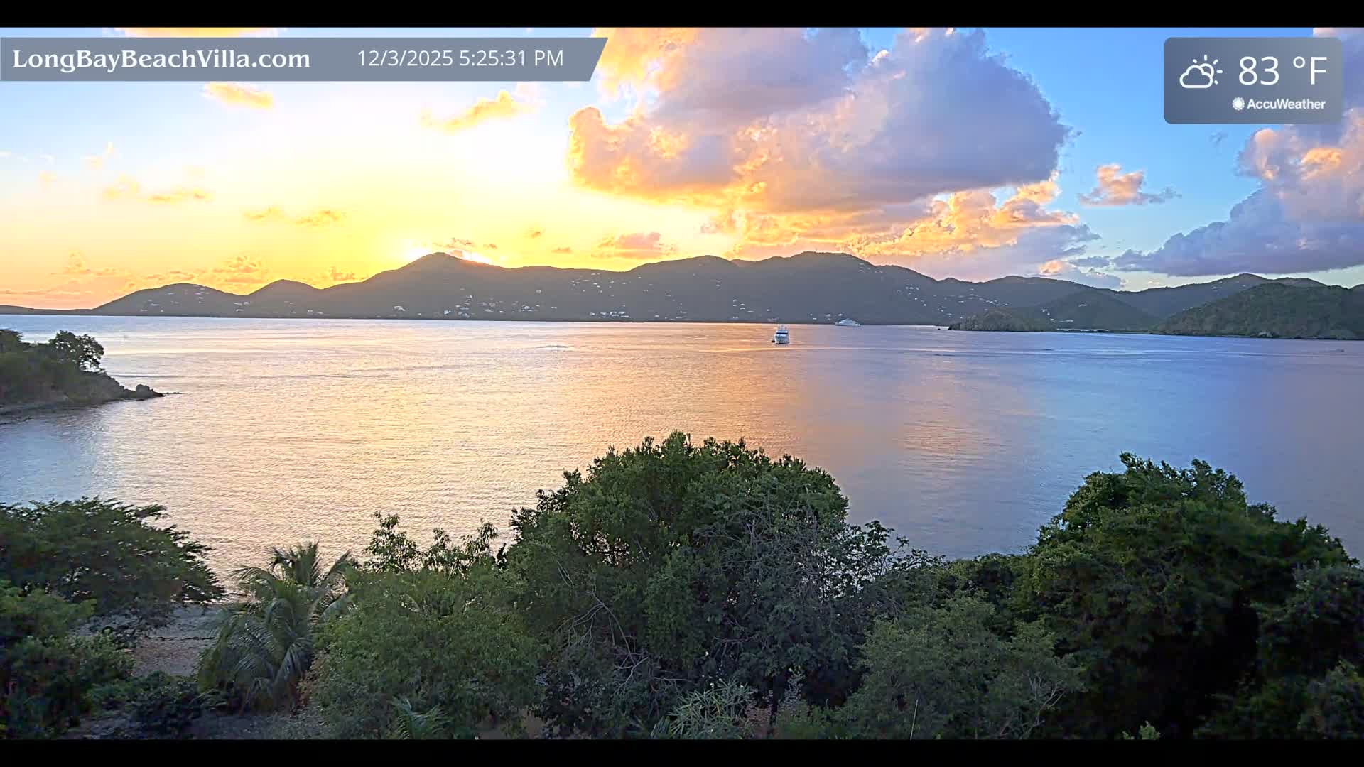 St. John, Long Bay Beach & Coral Bay Live Cam - East End , St. John, United States Virgin Islands, USA