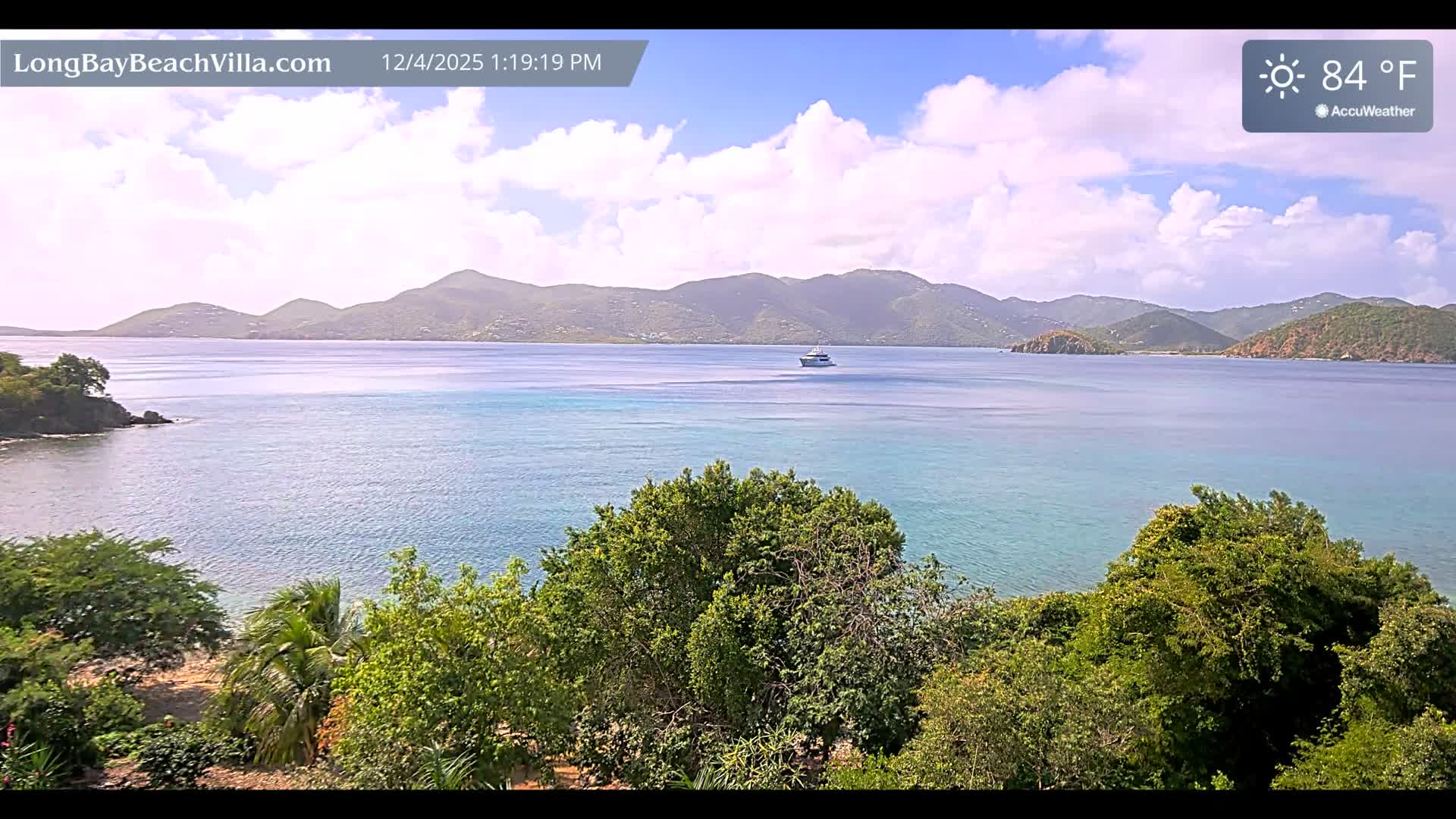 St. John, Long Bay Beach & Coral Bay Live Cam - East End , St. John, United States Virgin Islands, USA