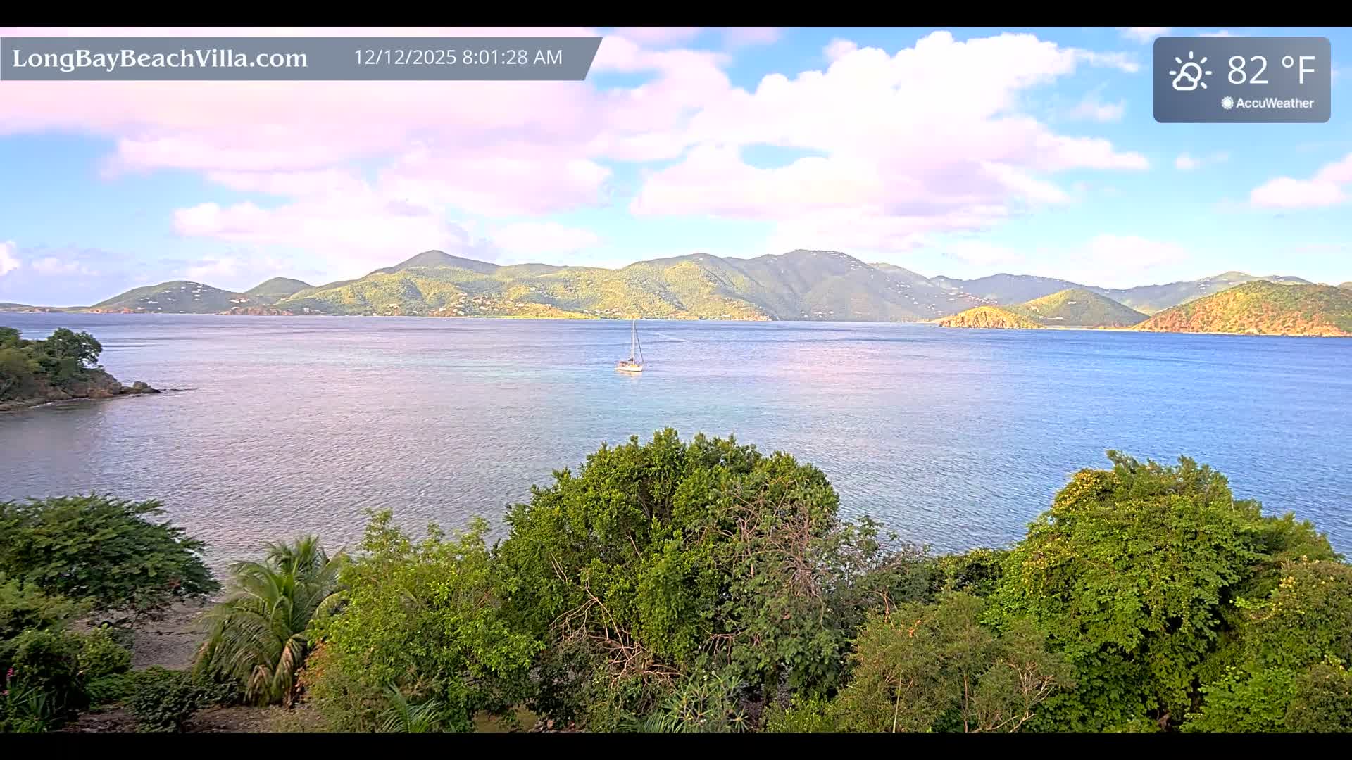 St. John, Long Bay Beach & Coral Bay Live Cam - East End , St. John, United States Virgin Islands, USA