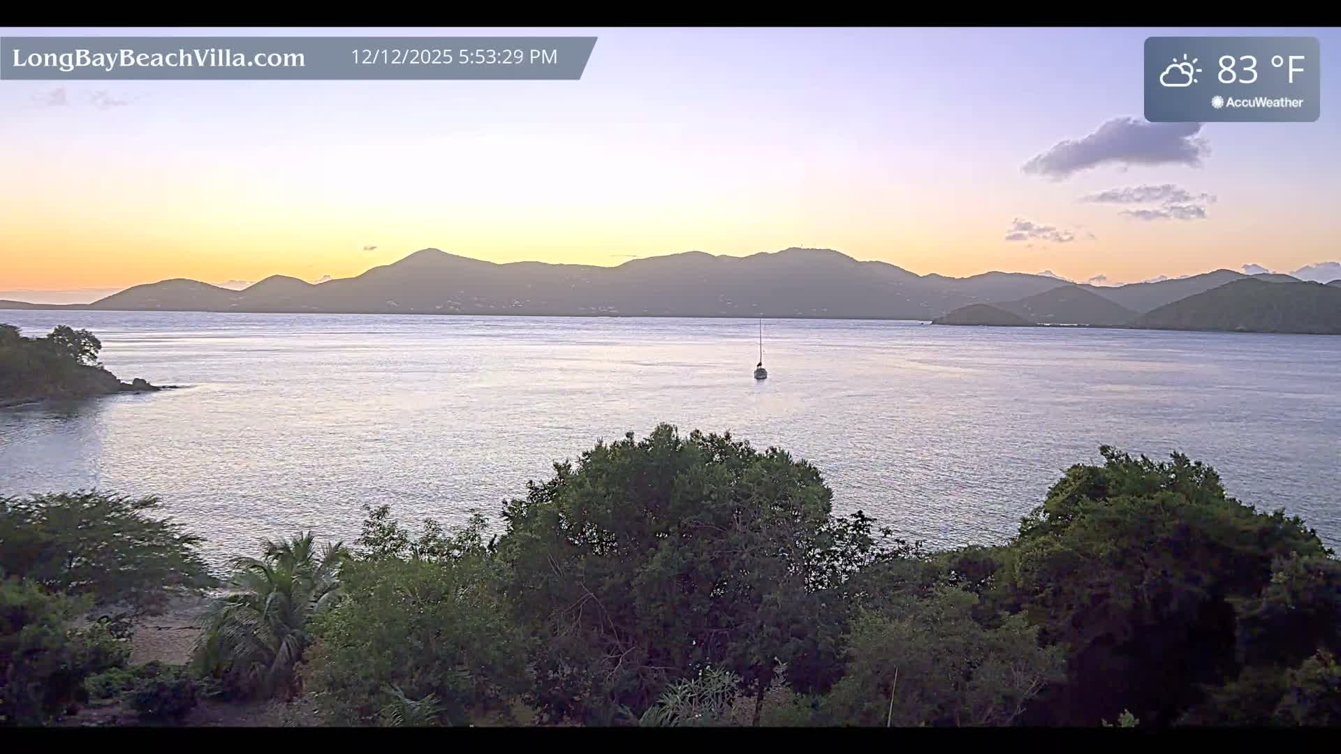 St. John, Long Bay Beach & Coral Bay Live Cam - East End , St. John, United States Virgin Islands, USA