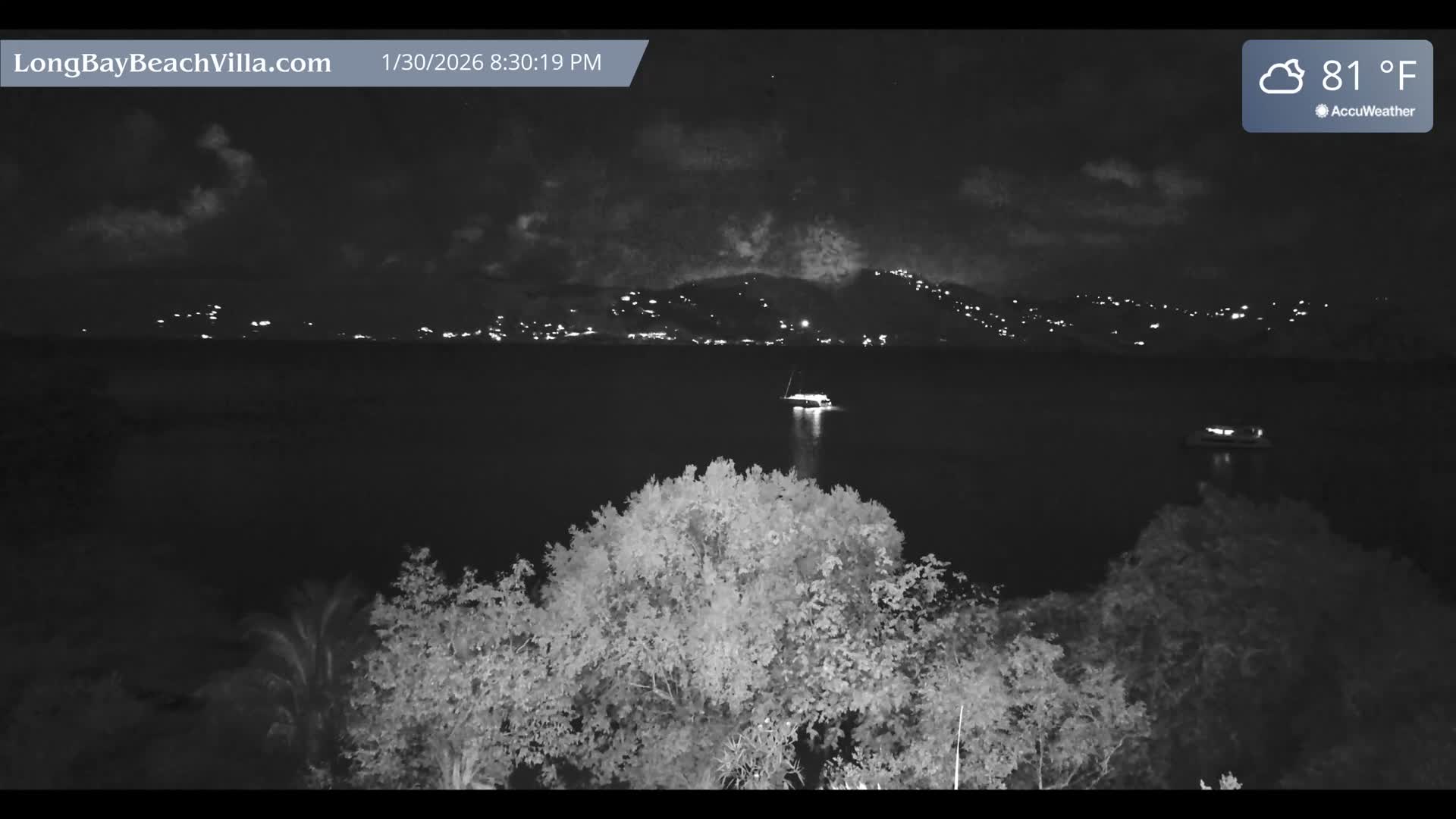 St. John, Long Bay Beach & Coral Bay Live Cam - East End , St. John, United States Virgin Islands, USA