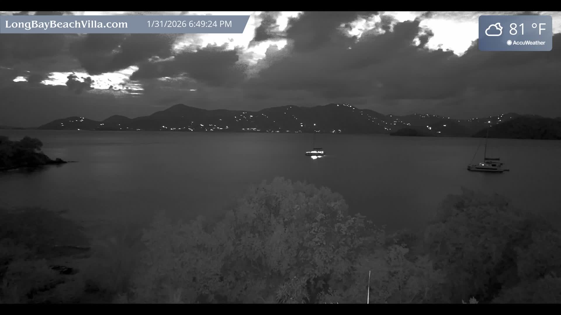 St. John, Long Bay Beach & Coral Bay Live Cam - East End , St. John, United States Virgin Islands, USA