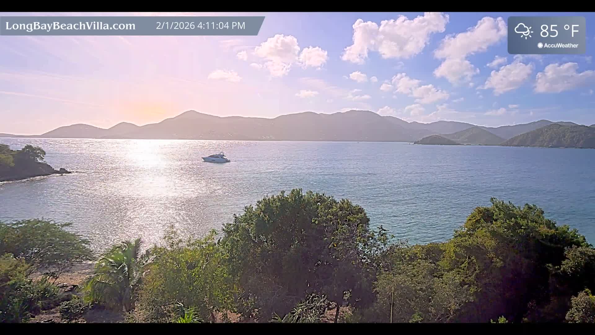 St. John, Long Bay Beach & Coral Bay Live Cam - East End , St. John, United States Virgin Islands, USA