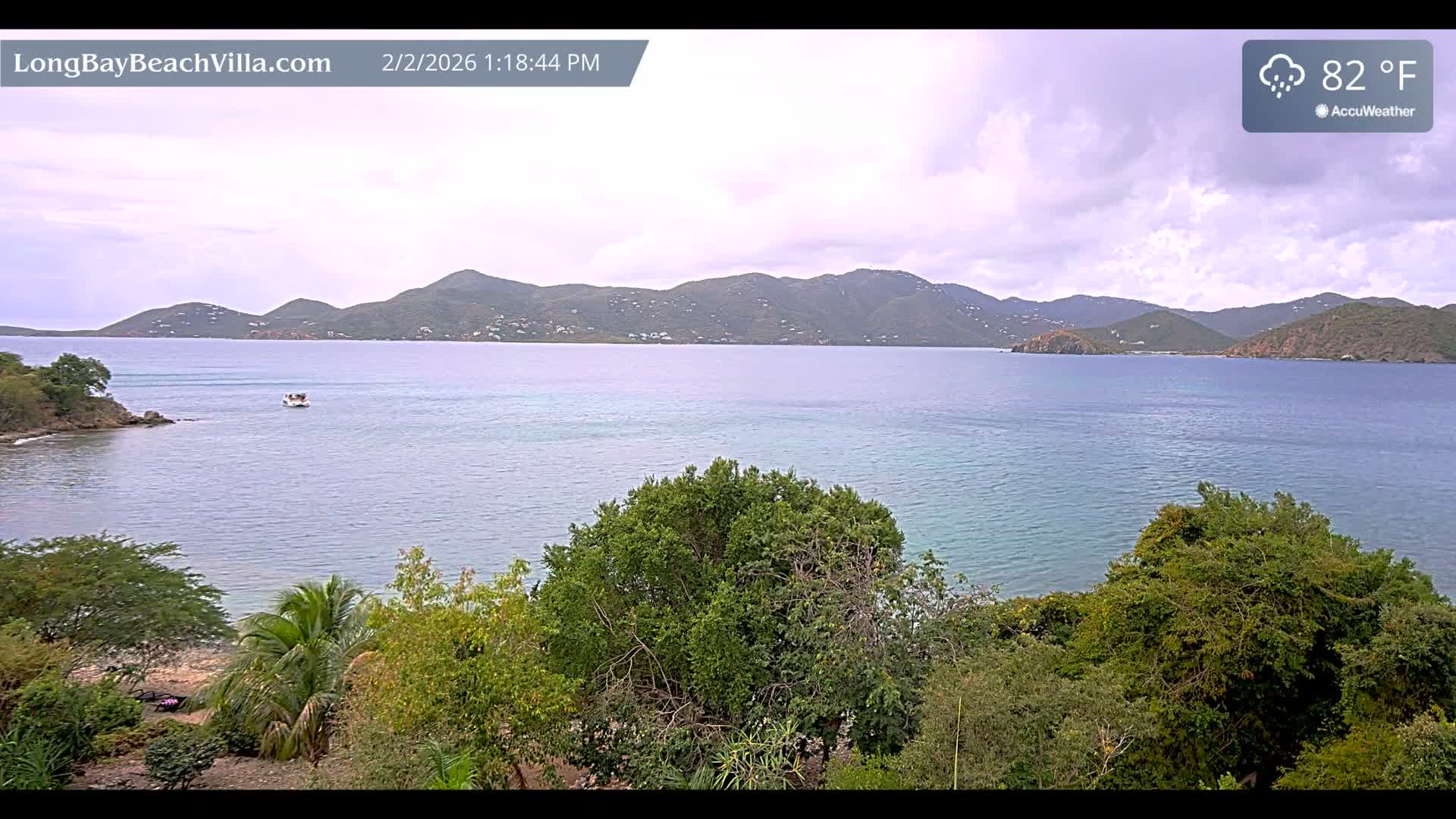 St. John, Long Bay Beach & Coral Bay Live Cam - East End , St. John, United States Virgin Islands, USA