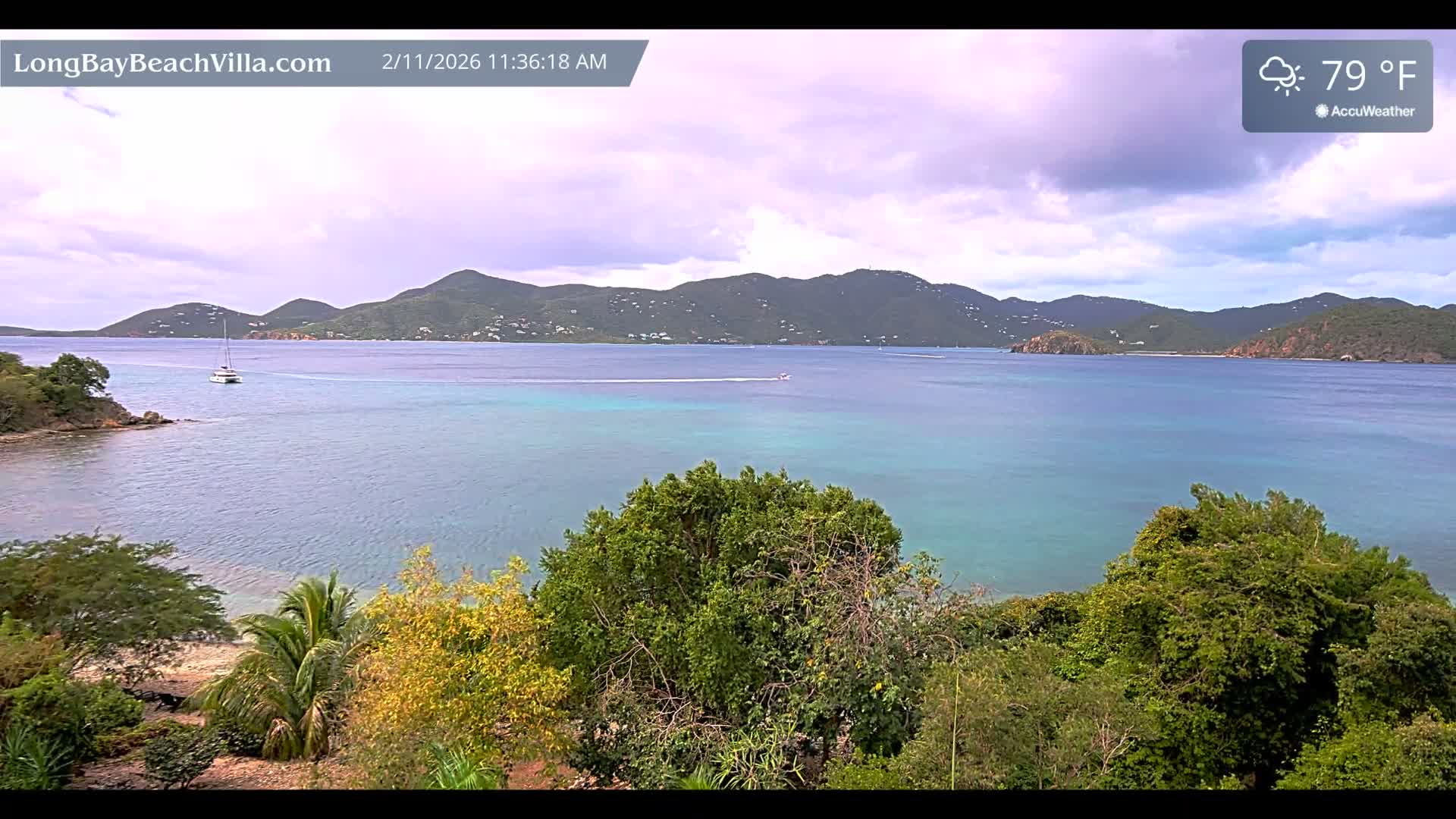 St. John, Long Bay Beach & Coral Bay Live Cam - East End , St. John, United States Virgin Islands, USA