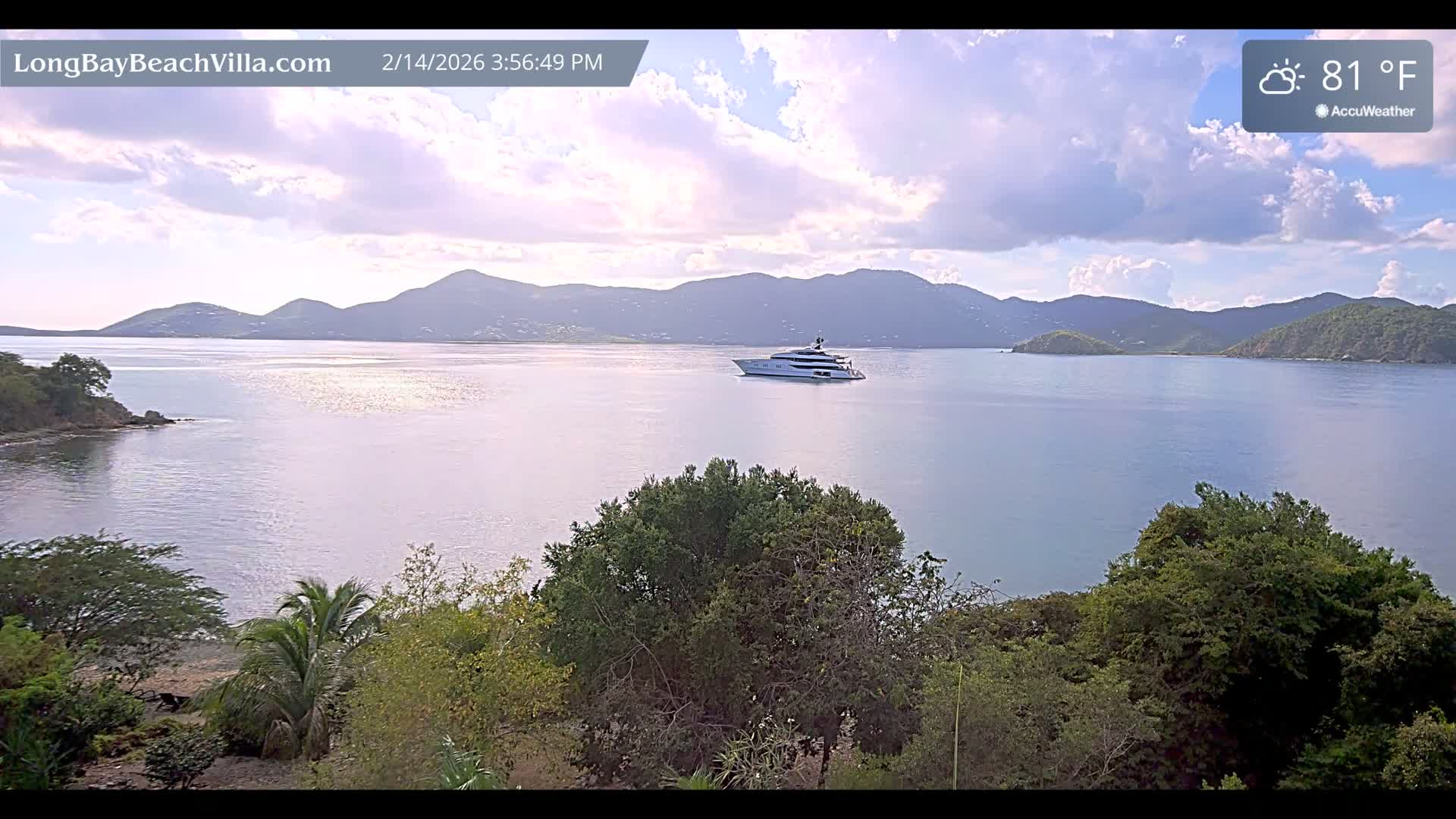 St. John, Long Bay Beach & Coral Bay Live Cam - East End , St. John, United States Virgin Islands, USA
