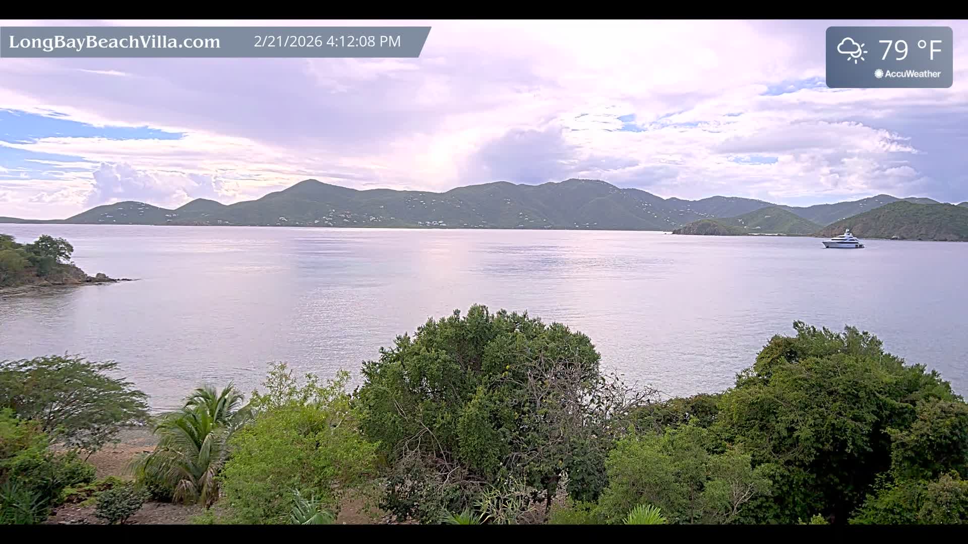 St. John, Long Bay Beach & Coral Bay Live Cam - East End , St. John, United States Virgin Islands, USA