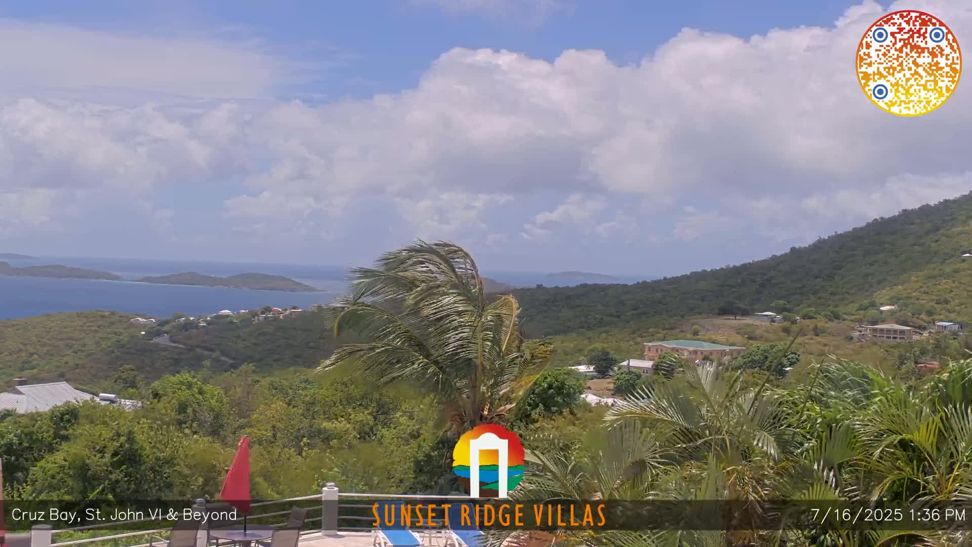 St. John, U.S Virgin Islands Panaromic from Cruz Bay Hills Live Cam - Cruz Bay, St. John, United States Virgin Islands, USA