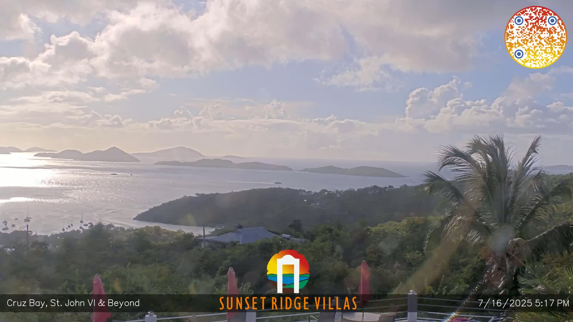 St. John, U.S Virgin Islands Panaromic from Cruz Bay Hills Live Cam - Cruz Bay, St. John, United States Virgin Islands, USA