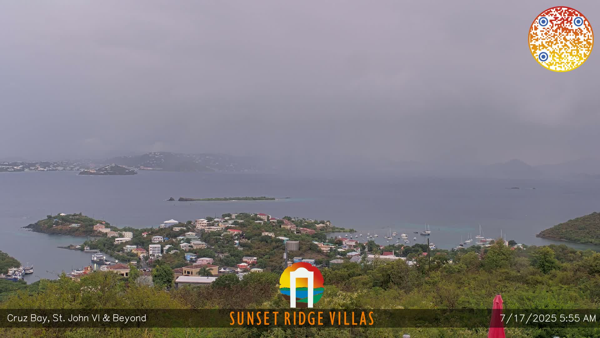 St. John, U.S Virgin Islands Panaromic from Cruz Bay Hills Live Cam - Cruz Bay, St. John, United States Virgin Islands, USA