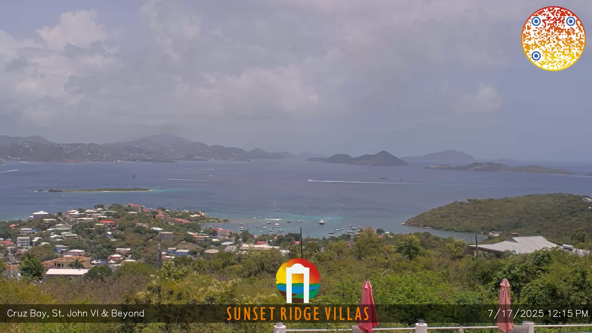 St. John, U.S Virgin Islands Panaromic from Cruz Bay Hills Live Cam - Cruz Bay, St. John, United States Virgin Islands, USA