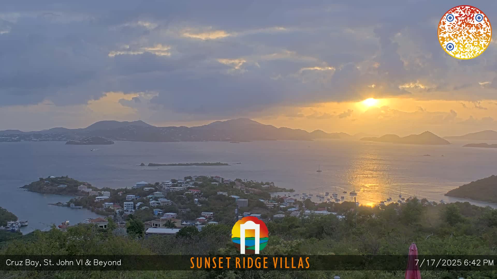 St. John, U.S Virgin Islands Panaromic from Cruz Bay Hills Live Cam - Cruz Bay, St. John, United States Virgin Islands, USA