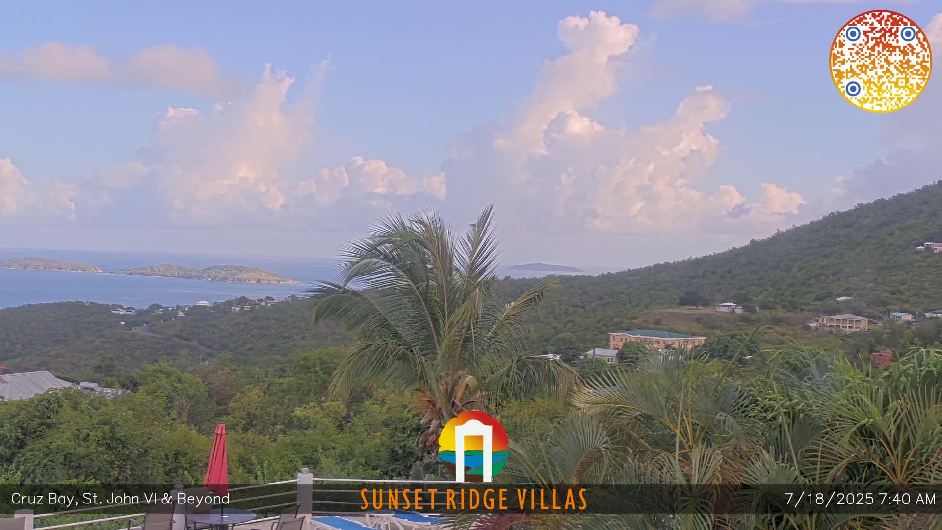 St. John, U.S Virgin Islands Panaromic from Cruz Bay Hills Live Cam - Cruz Bay, St. John, United States Virgin Islands, USA